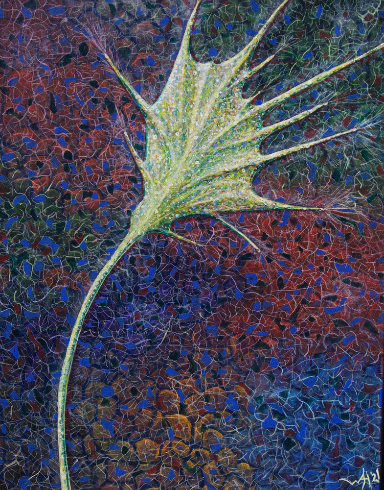 Microscopy image of a neuronal growth cone